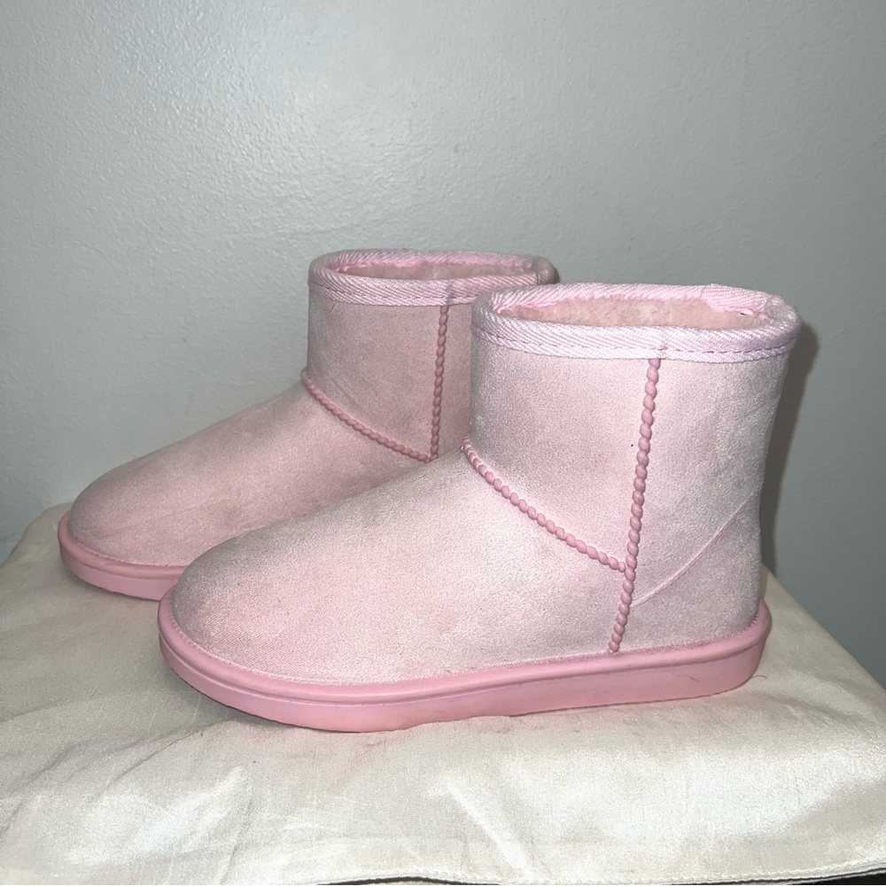 DKSUKO Womens Winter Suede Pink Faux Fur Lined Boots Sz 7 Only Worn A Few Times